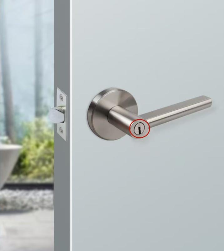 Factory Round Stainless Steel Privacy 3-Point Lock Door Handle for Bedroom&Bathroom