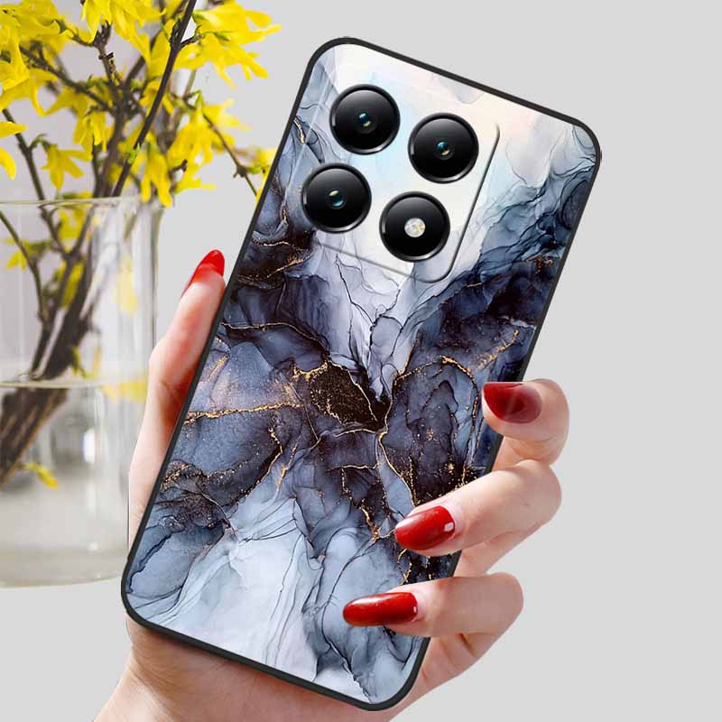 For Xiaomi 14T / 14T Pro Case Fashion Black TPU Marble Painted Cover for Xiaomi 14T Pro Shockproof Shell Capa Silicon Bag 6.67''