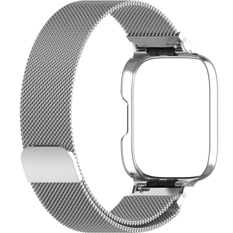 Mailänder Armband mit Gehäuse für Xiaomi Redmi Watch 3 Active, Silber