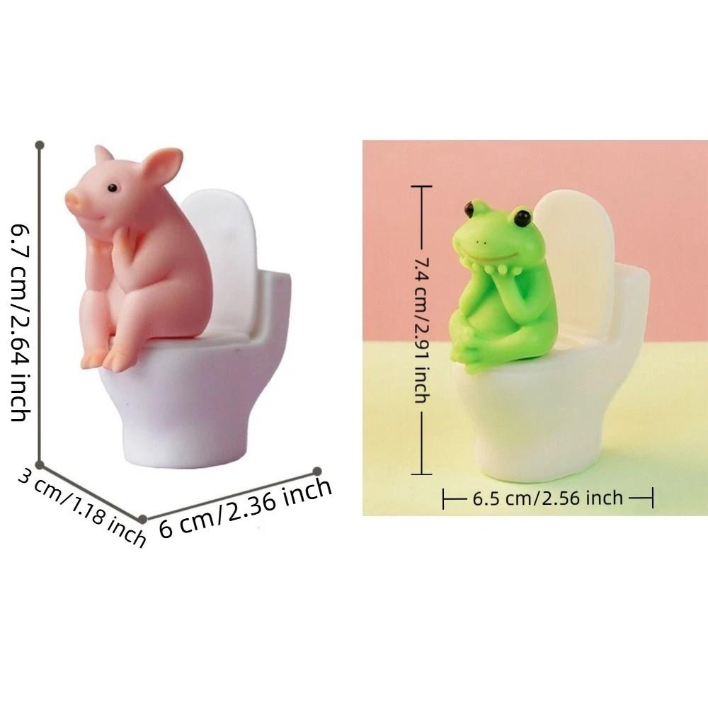 Mini Pig Desktop Ornaments Cartoon Toilet Pig Decoration Novelty Pig Figurine  Car Decor