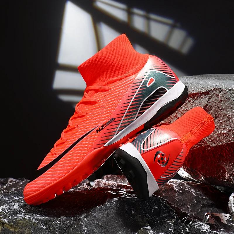 Latest Male Women Pro Soccer Kicks Practice Studs Sport Sneakers Trainer Light Anti-Skid Grass Game Football Footwear