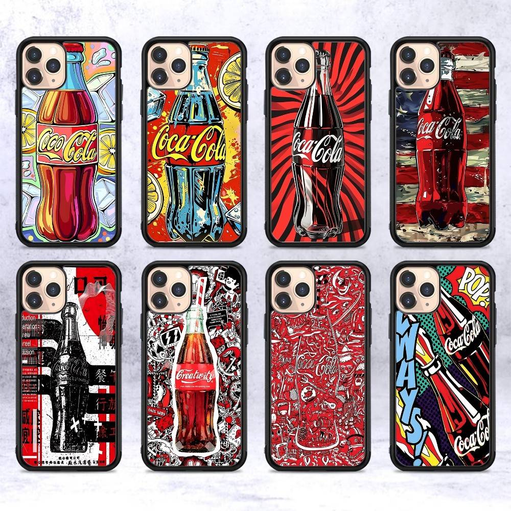 Hot C-Coca Drinks C-Cola Phone Case For IPhone 11 12 13 14 15 16 17 Pro Max Plus PC+TPU Cover