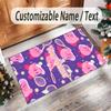 Personalized Crystal Velvet Carpet Custom Name Text,Kirby Anti Slip Area Rug For Home Decoration