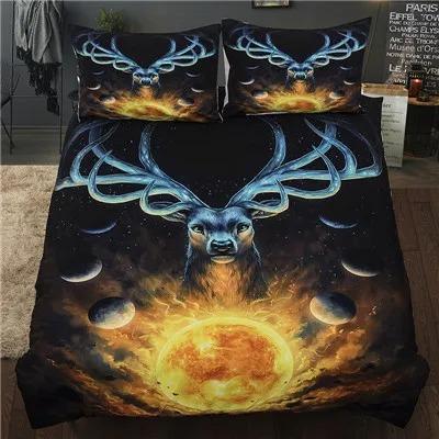 3D Print Wolves God Beding Set Set Usa King Quen Double Ful Twin Single Sized Dimensions Polyester Comfortable Quilt Cover Set