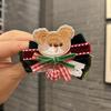 Vintage Christmas Bear Headband & Bow Clip Set: European-American Style Princess Hair Accessories
