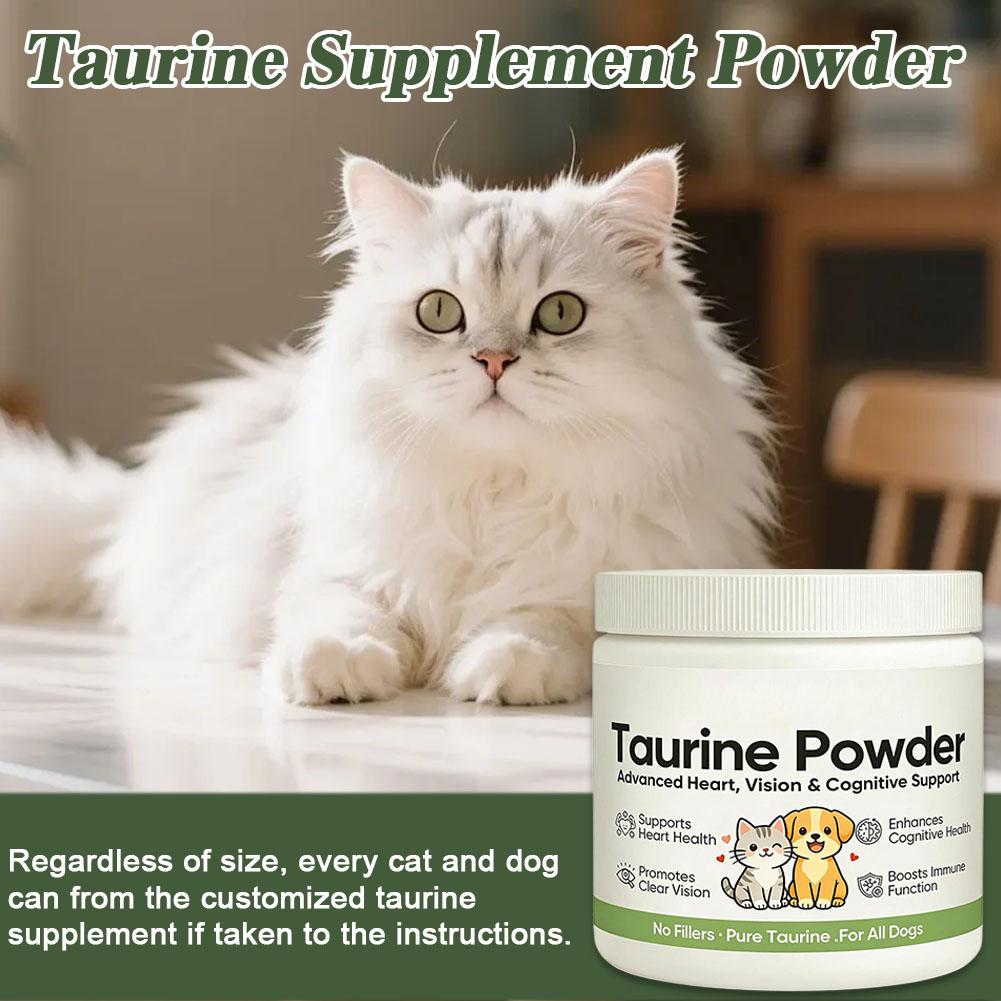 Pure Taurine Powder For Dogs Cats Advanced Heart Vision Cognitive Health Support Immune Booster Pet Nutritional Supplements J9M7