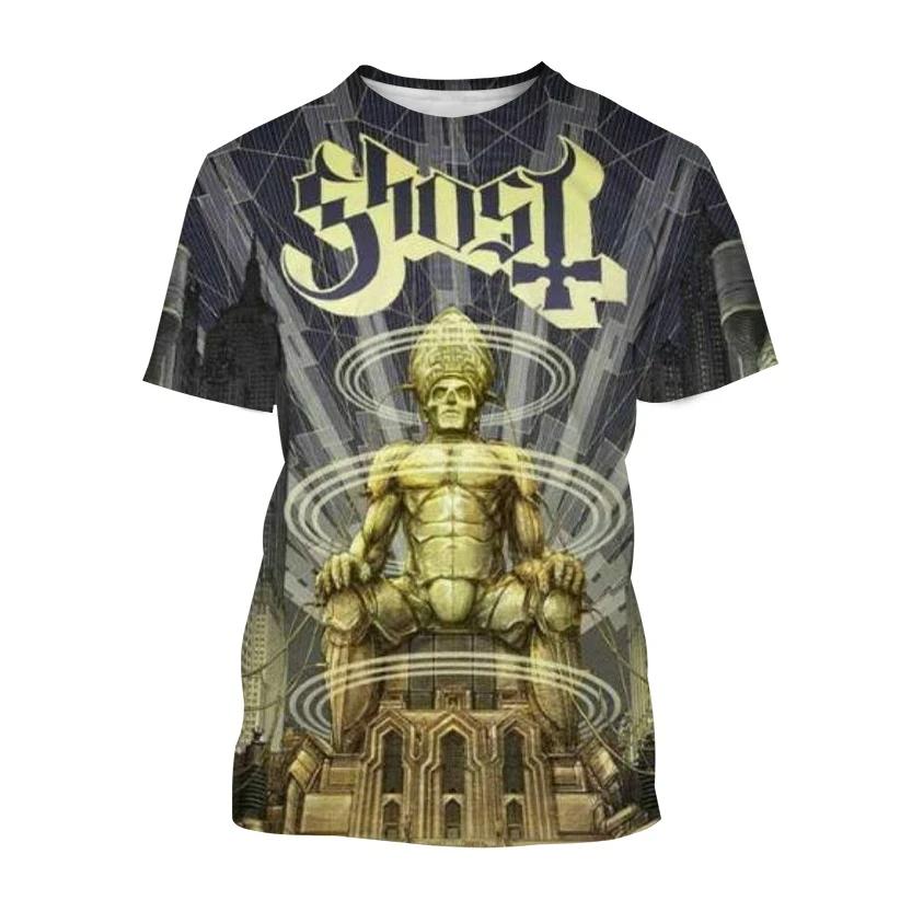 NGhost Band Trička s 3D potiskem Muži Ženy Ležérní Móda Streetwear Oversized Tričko s krátkým rukávem Dětská Trička Topy Pánské oblečení