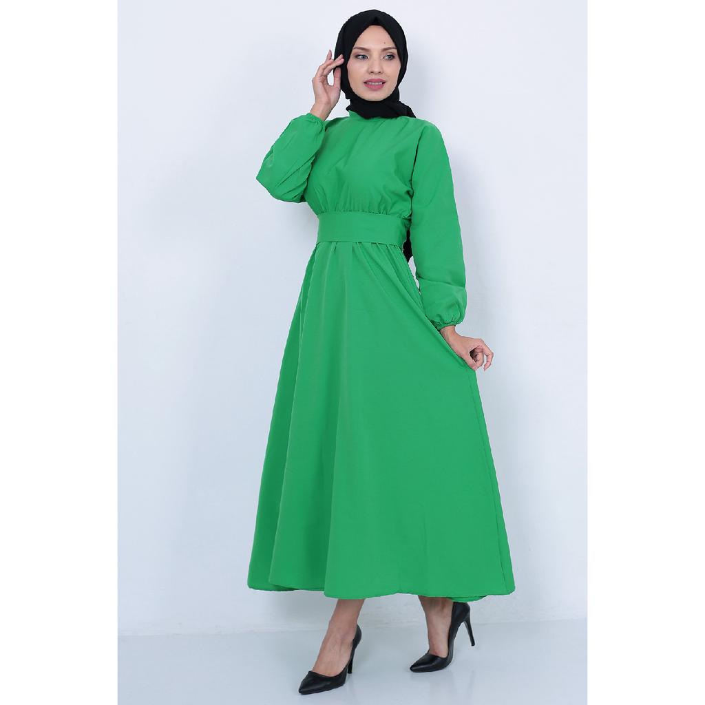 Rochie Neagra Hijab De Sezon Cu Talie Si Curea Elastica