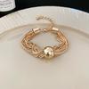 Metallic Round Ball Multi-layer Chain Necklace & Bracelet - High-End Cold Style Jewelry