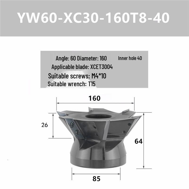 Long-Edge Dovetail Cutter Holder for XCET3004 Milling: 55°, 60°, 75° V-Groove & Disc Bottom Cleaning