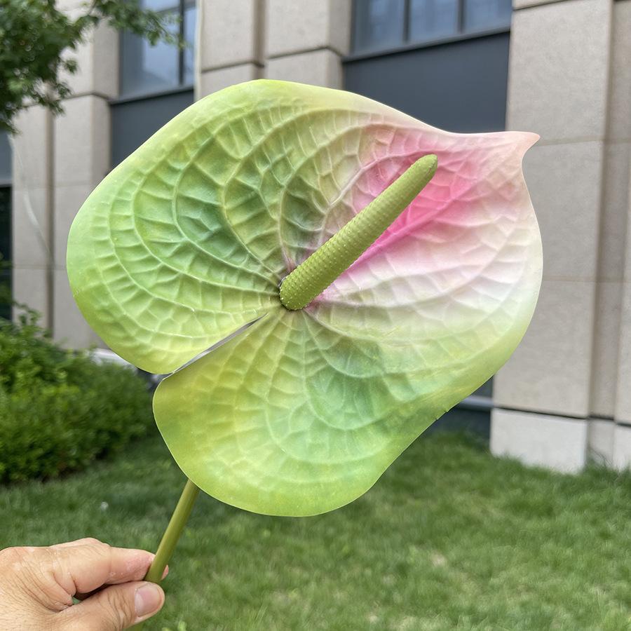 10pcs Large Anthurium Artificial Flower 20cm JHead Burgundy Fake Flower Stems for Wedding Home Floral Arrangement Decoration