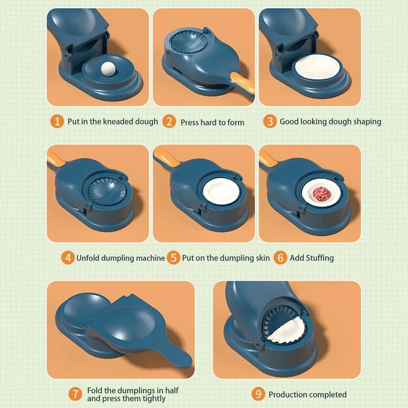 Dumpling Maker 2-in-1 Automatic Dumpling Maker Dumpling Making Tools Dough Skin Rolling Mold Special Tools For Making Dumplings