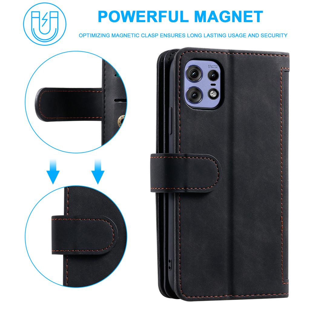 For Motorola Edge 50 Pro 5G Case 9 Card Slots Leather Wallet Phone Cover with Zipper Pocket