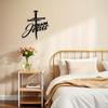 TEAM JESUS Cross Metal Wall Art Religious Iron Plaque Heavy Duty Indoor Outdoor Decor