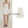Summer New Women Clothes French Style Sweet Style Spaghetti Strap Elastic Round Neck Sling Short Dress 8185111