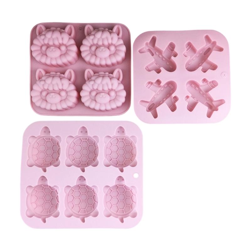 Set Of 4 Silicone Baking Molds Heat Resistant Nonstick Cake Molds For Easy Releases And Creative Designs Dishwasher Safe