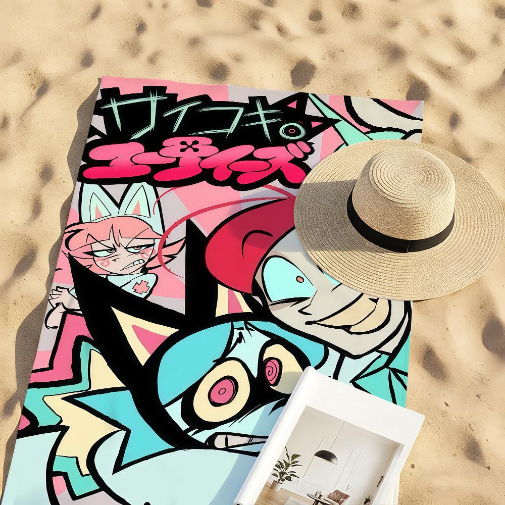 Cartoon P-Psycho Cuties Sasha Dr Kane Towel Sports Quick Dry Travel Camping Gear Sandproof Soft Light Large Beach Towel