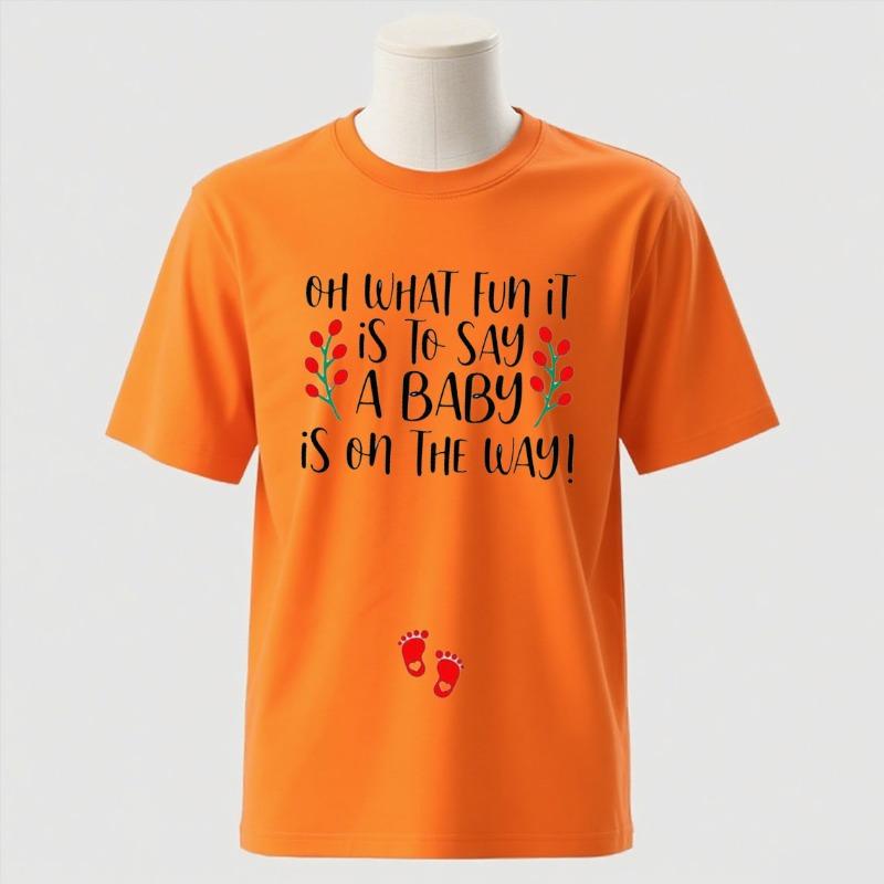 Couple Christmas Pregnancy AnnounceUnisext Xmas Maternity Tee Jingle Bells Baby on The Way Mom and Dad To Be Couple Pregnancy Tee