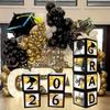 4 Peças Caixas de Balões de Formatura 2026 Tão Orgulhoso de Você Caixa de Balões Preta com Letras para Suprimentos de Festa de Formatura da Turma de 2026