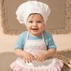 2 Peças/Conjunto Roupas Fofas para Fotografia de Recém-Nascidos Aventais Macios Conjunto de Chapéus de Chef Tema Pequenos Chefs