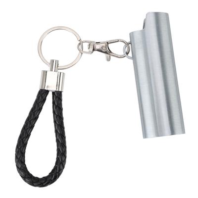 Yaylı Klipsli Geri Çekilebilir Metal Taşınabilir Sırt Çantası Cep İçin Çakmak Tutucu Anahtarlık Gümüş