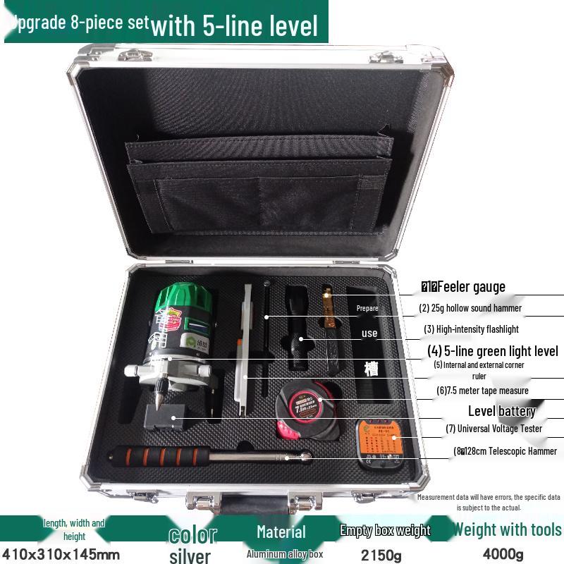 Professional Multifunctional Empty Drum Inspection Tool Set with 2m Straight Edge and Toolbox
