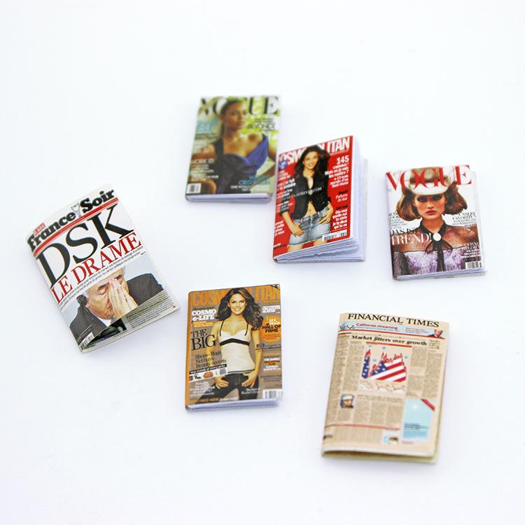 52DOLLHOUSE Miniature Food Scene Set for Blythe Dollhouse with Mini Magazine B155