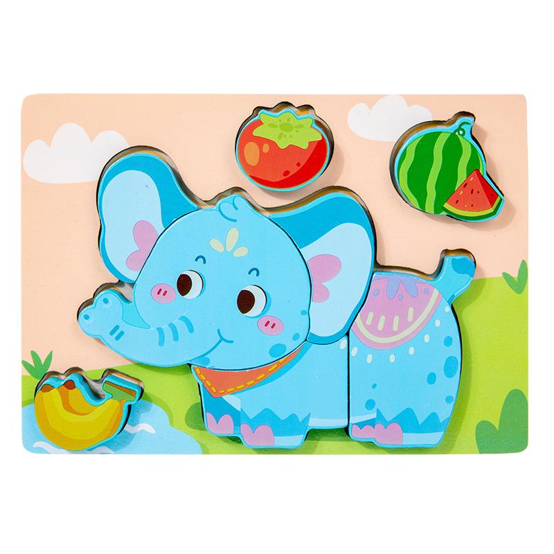 Montessori dřevěné puzzle pro batolata pro děti Montessori hračky pro batolata 2 3 4 5 let Nejlepší 3D puzzle vzdělávací hračka dinosaura