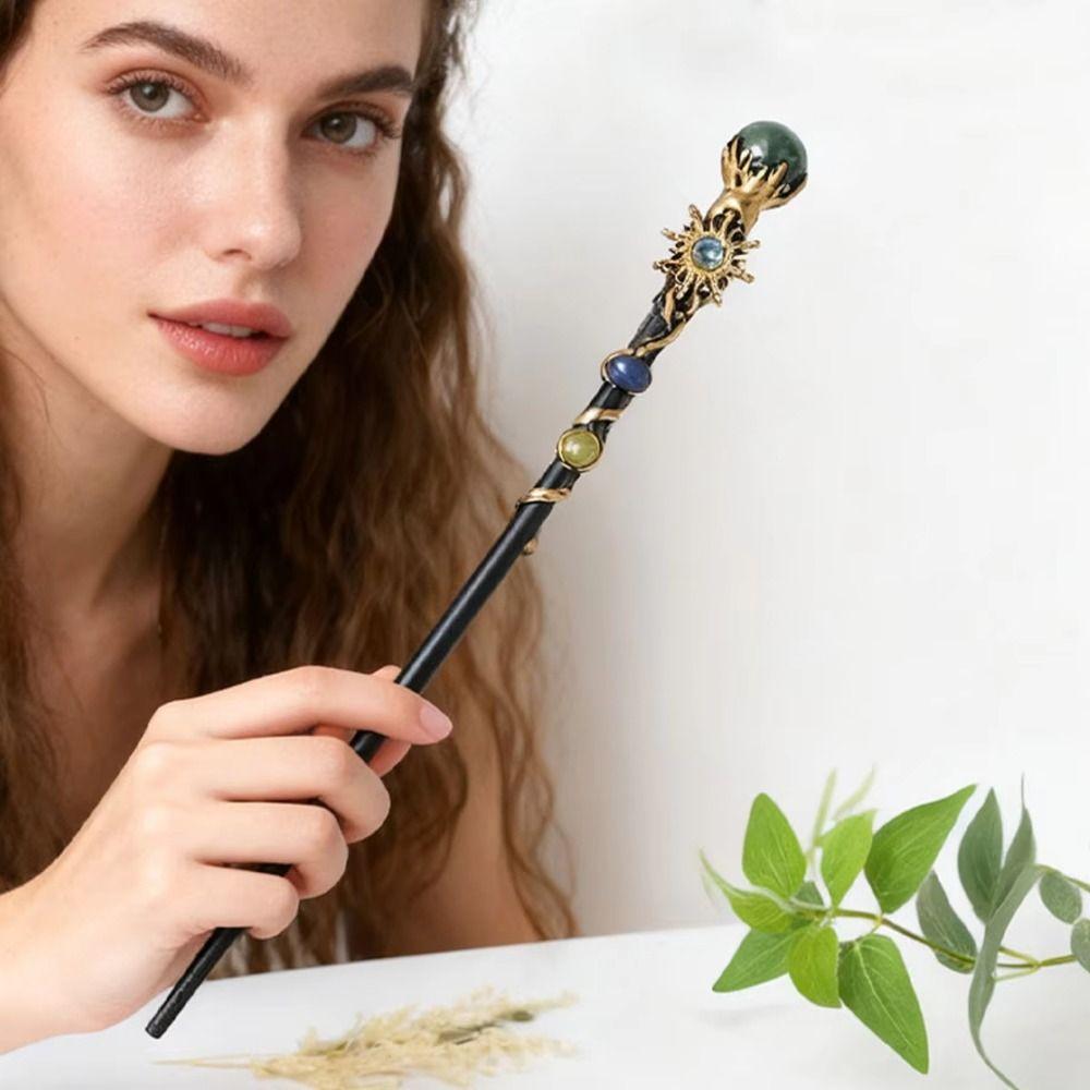 DIY Handmade Fairy Stick Halloween Prop Magic Scepter Creative Crystal Magic Wand Holiday Gift