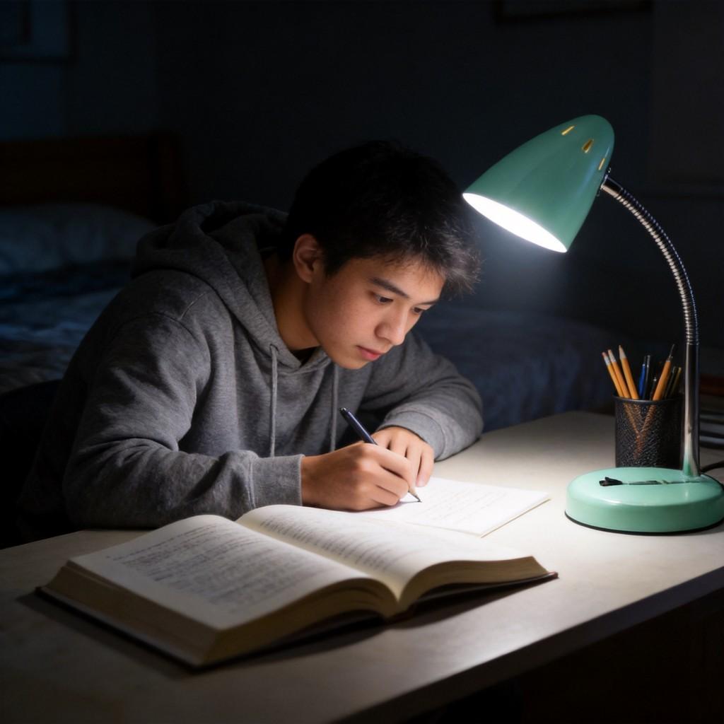 Modern Metal Led Desk Lamp With Foldable Design For Study And Bedroom Use