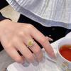 Flash Ice Flower Cut Sugar Cube Set Necklace High Carbon Diamond Pendant Yellow Diamond Ring Luxury Full Diamond Color Treasure Earrings Women