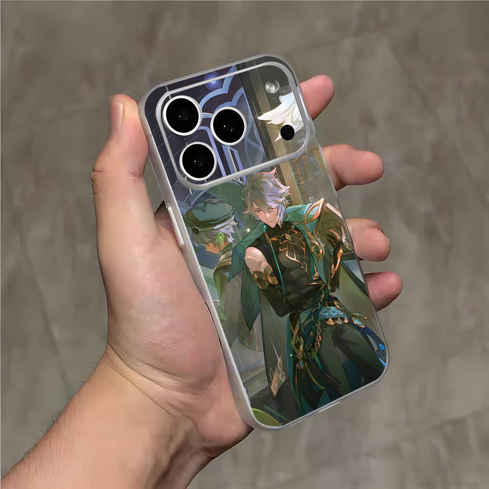 Alhaitham Genshin Impact Transparent White Phone Case For iPhone 17,16,15,14,13,12,11,Pro,Max,Plus Magnetic Wireless Charging