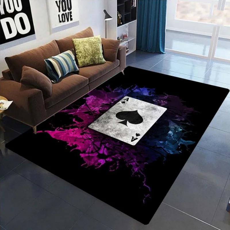 Ace of Hearts Poker Card Pattern Area Rug Non-Slip and Machine Washable Carpet for Living Room Bedroom Decor Floor Mat