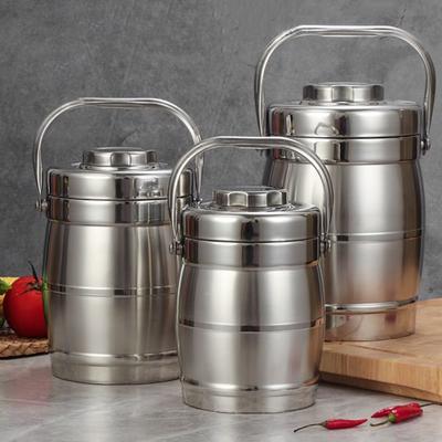 Stainless Steel Thermos Food Jar Large Capacity Leakproof Thermal Lunch Box Foldable Handle Durable Insulated Pot Workers