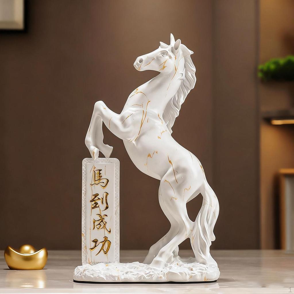 Horse Statue Decorative Elegant Desktop Decoration Animal Ornament Figurine Resin Sculpture