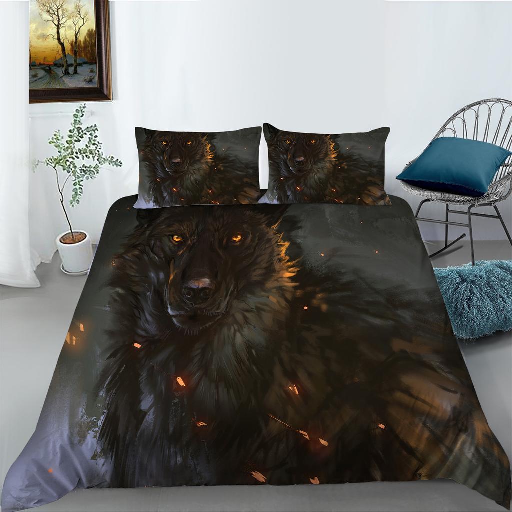 Animal Series Bedding Two Or Three-Piece Set Polyester Wolf Digital Printing