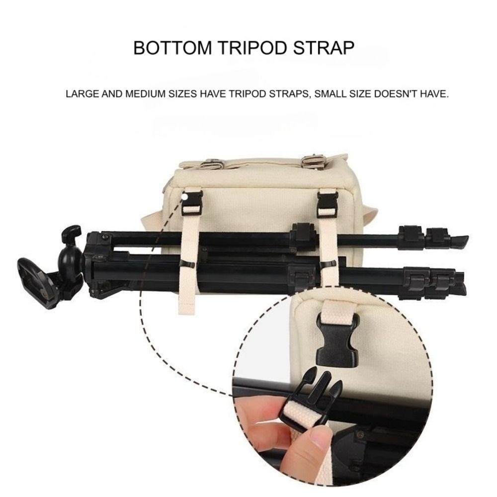 Casual Water-resistant Canvas Camera Storage Bag Shockproof Sling Bag For Action Camera Photography Accessories