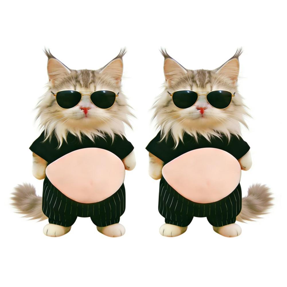 

Chonky Cat 3D Belly Sticker Cute Kitten Soft Silicone Car Bumper Guard Anti-Collision Corner Protector Self-adhesive Home Decor
