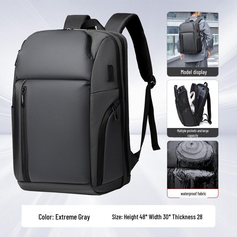 High-Capacity Waterproof Unisex Backpack: Trendy Travel & School Bag with Laptop Compartment