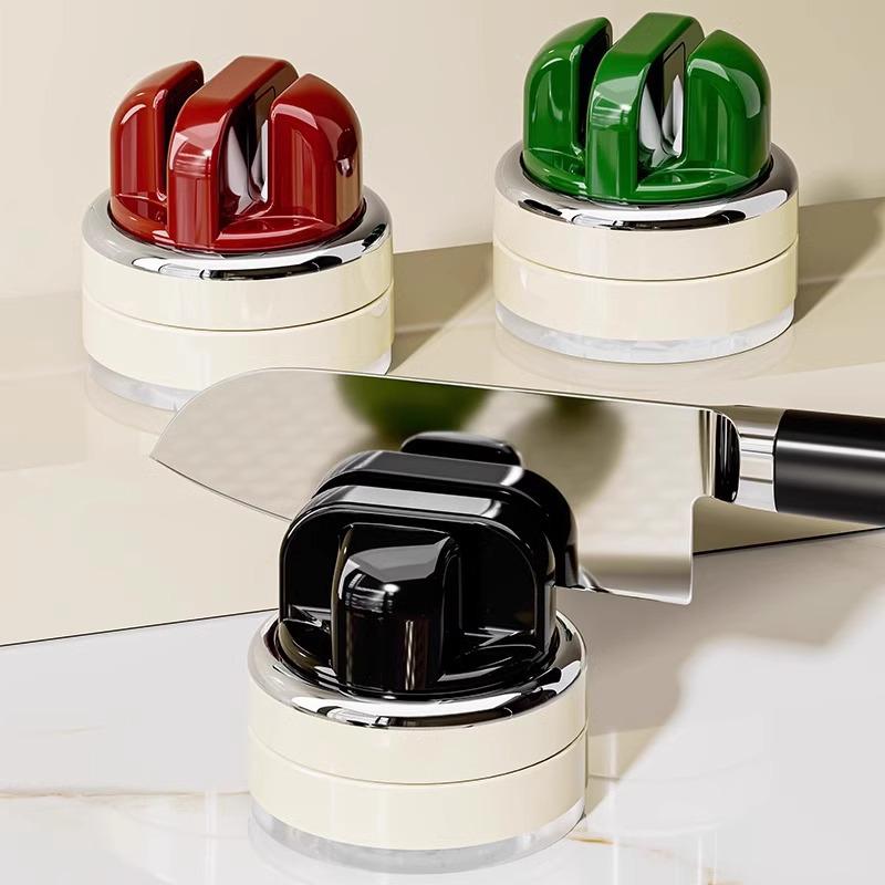 Suction Cup Knife & Scissor Sharpener with Tungsten Steel Whetstone