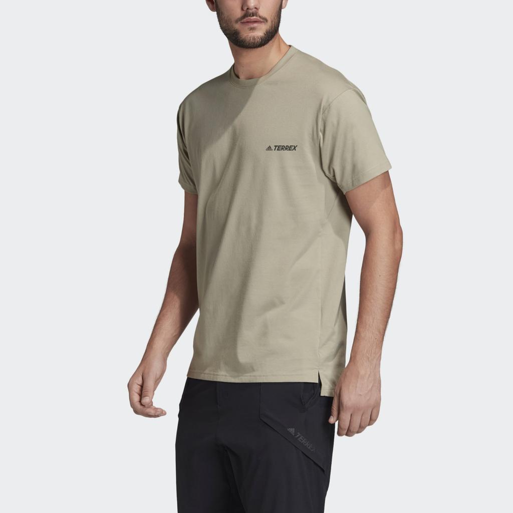 Adidas Round Neck Casual Pullover Short Sleeve T-Shirt Men Tops Feather-Gray FJ5038