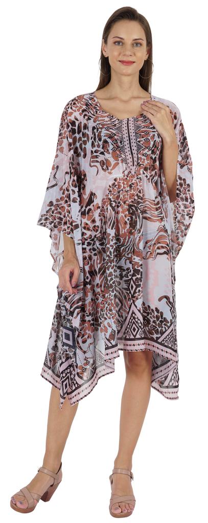 Moomaya Summer Bikini Cover Up Kaftan For Womens Sexy Sheer Swimwear Caftan Beach