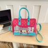 Boston Bag with Embroidery, High-end Single-shoulder Crossbody Bag