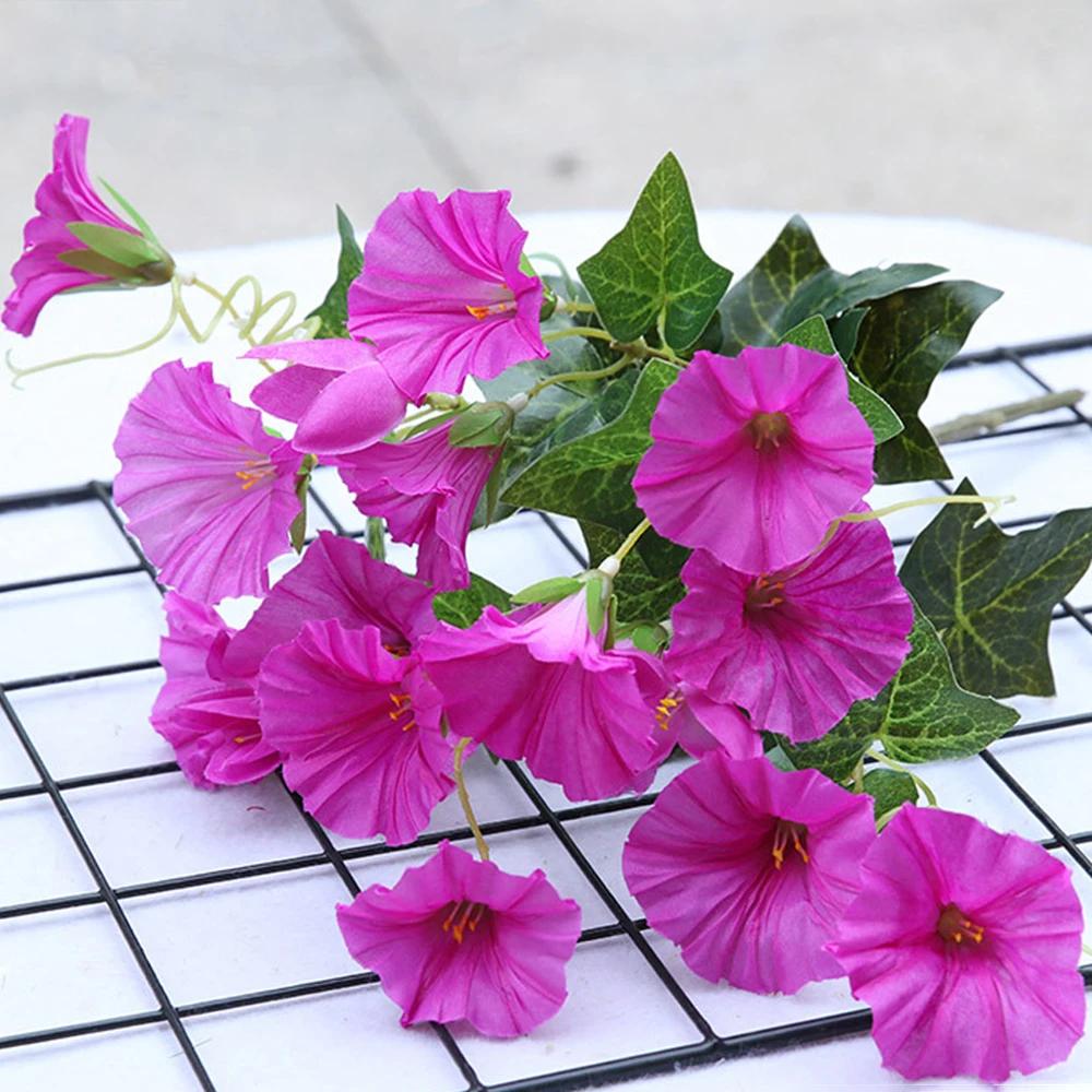 Artificial Flowers Background Fake Flower Morning Glory Christmas Decorations For Home Decor Garden Wedding Decoration 35cm