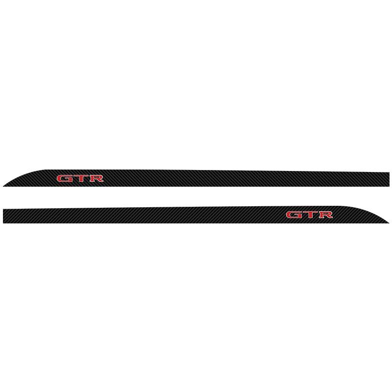 2pcs Carbon Car Door Side Skirt Sill Stripe Sticker Decals Styling For Nissan GTR X-trail Tiida Qashqai J10 J11 Leaf Kicks Versa Teana Skyline Almera