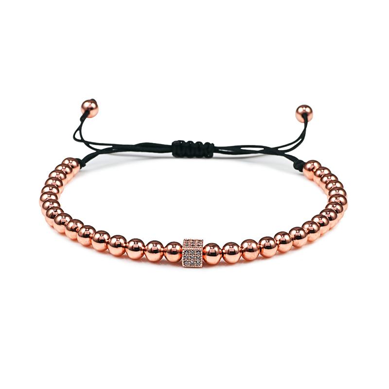 Charm Skull Head Copper Beads Bracelets Handmade Pave CZ Skeleton Crystal Adjustable Bracelet Punk Wrist Jewelry for Women Men