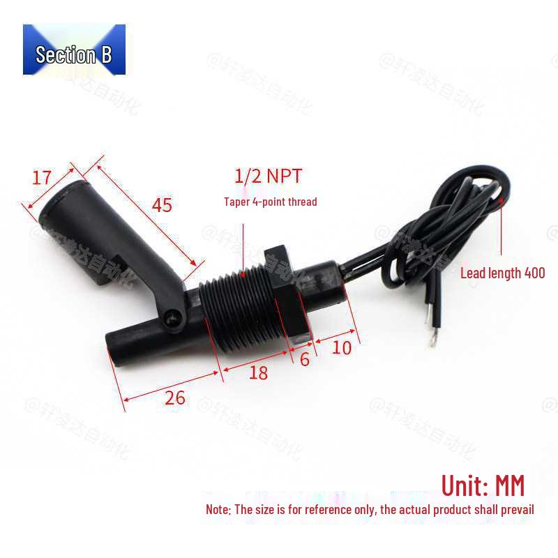 

PP Anti-Corrosion Duckbill Side-Mounted Float Switch: Resists Weak Acids/Bases, Automatic Water Level Sensor