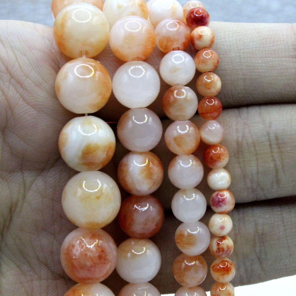 Orangefarbene Persische Topas Runde Perlen für DIY Schmuckherstellung