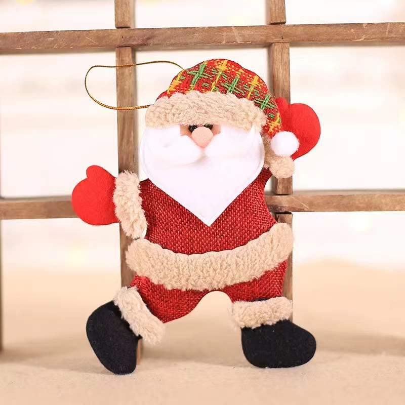 4 Pcs Christmas Plush Ornaments, Xmas Hanging Decoration Santa Clause Snowman Reindeer Bear Doll Christmas Tree Ornaments