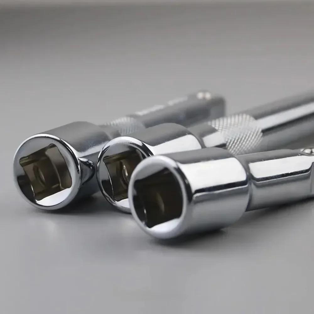 1/4" 3/8" 1/2" Drive Extension Set Socket Ratchet Wrench Extension Bar,50/100/150/250mm Ratchet Wrench Socket Extender Hand Tool